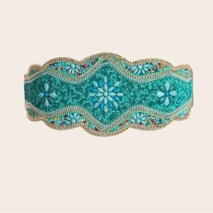 Beaded Belt turquoise and multi color beads